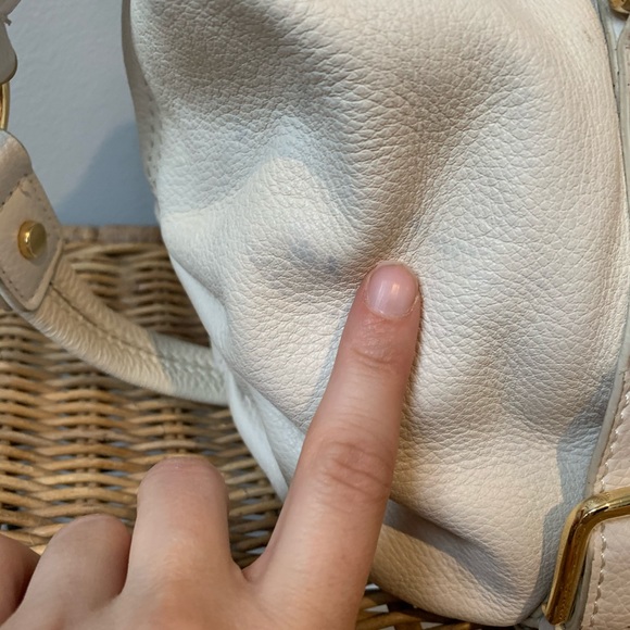 White leather slouch hobo purse - Picture 12 of 14